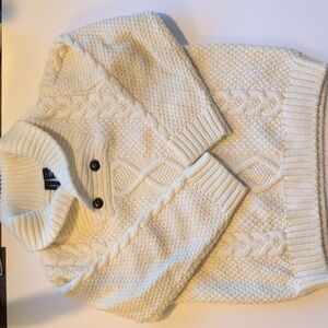 Janie and Jack Creme Cableknit Sweater